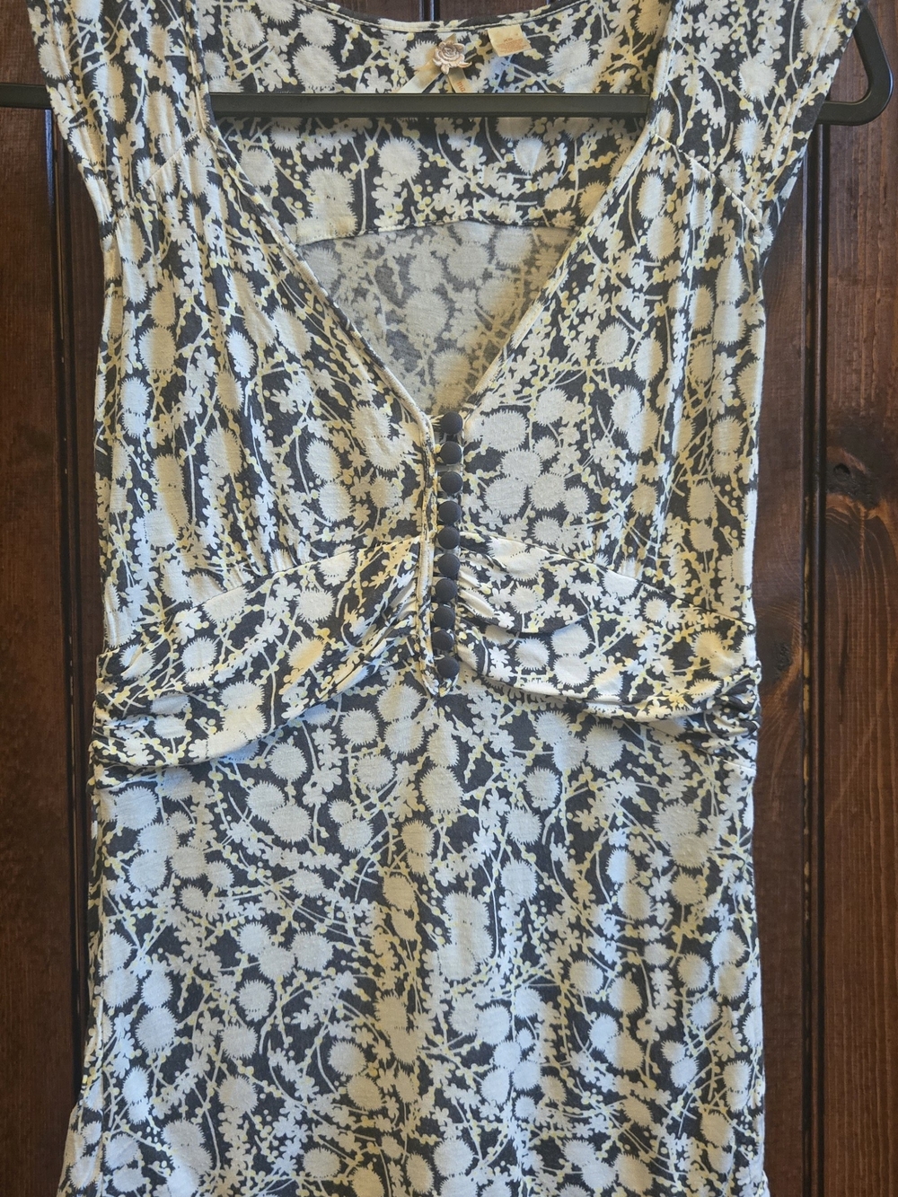 Maeve Black & Cream V-Neck Lace-Print Tunic